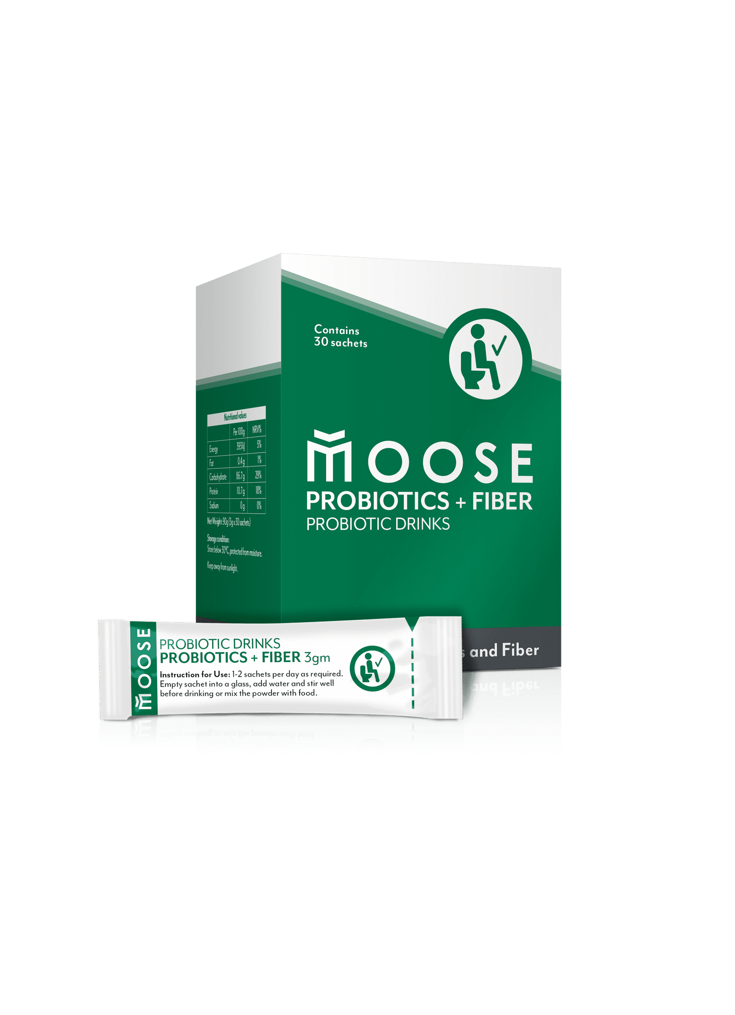 Moose Probiotics + Fibre ( 30 sachets ) - MAAB New Zealand